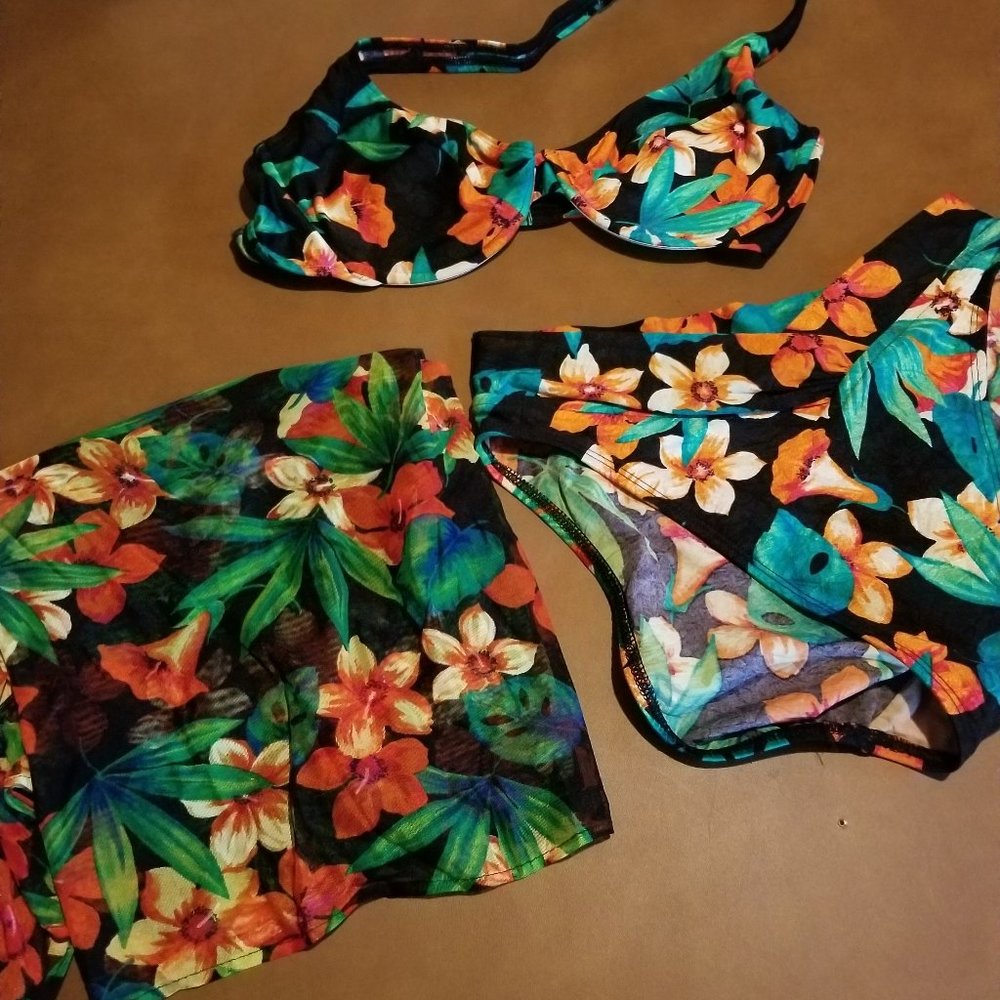 Three Piece Floral Bikini